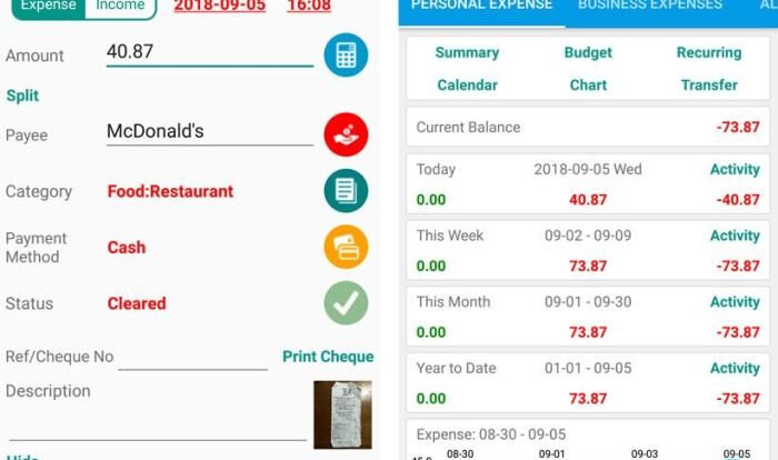 Expenses app