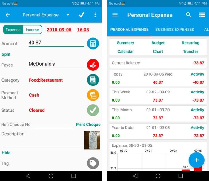 Expenses app